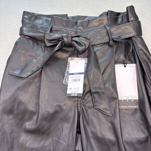 Sofia Jeans‎ by Sofia Vergara Women's High Rise Faux Leather Jogger , Black, 2